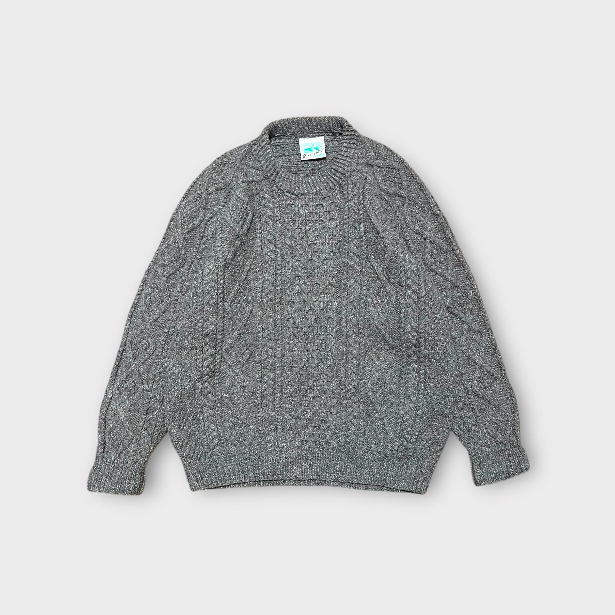 【Vintage】1980's~ ラグランスリーブハンドメイドアランニットセーター MADE IN IRELAND