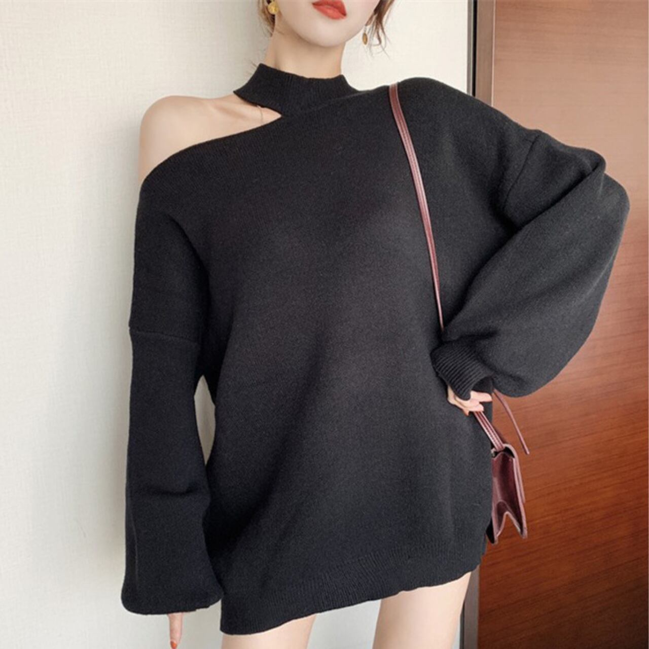 カット ショルダー オーバー サイズ ニット 3412399