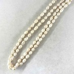 バロックパールネックレス　白　俵型　ロングネックレス　二重　パーティー真珠　正装　19acj6-1