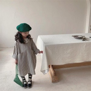 ワンピース 春 秋 長袖 ラウンドカラー 襟付き チェック柄 ひざ丈 ポケット レトロ カジュアル 子供服 子供 キッズ 韓国 韓国子供服 女の子 女児 人気 おすすめ かわいい 可愛い おしゃれ オシャレ プレゼント 贈り物 ギフト 誕生日 バースデー お出かけ 旅行 80 90 100 110 120 130 140 150 1歳 2歳 3歳 4歳 5歳 6歳 7歳 8歳 9歳 10歳 11歳