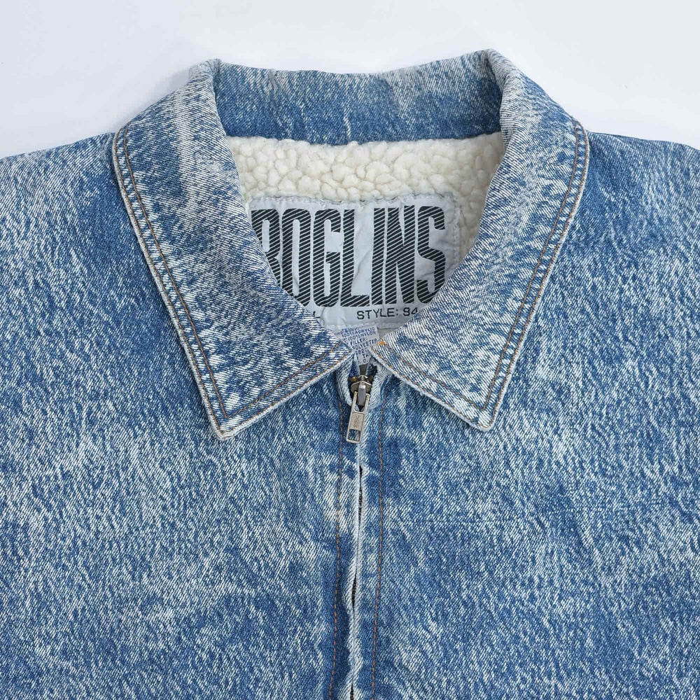 80～90s ROGLINS ログリンズ ケミカルウォッシュ デニムボアジャケット