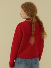 Rosette Flower Motif Knit Cardigan F0863