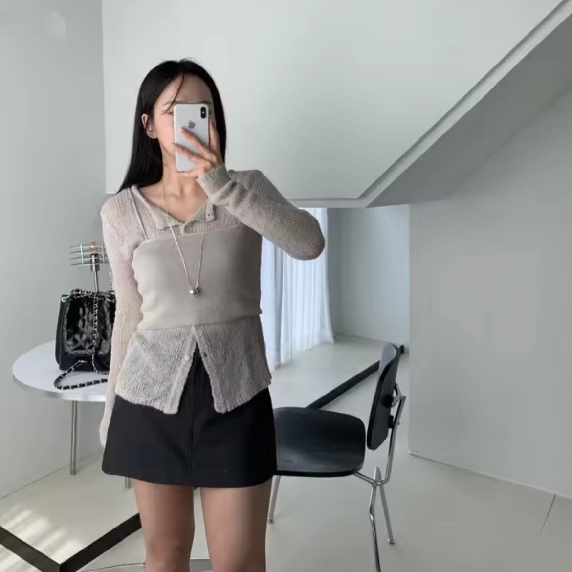 fluffy knit bustier set
