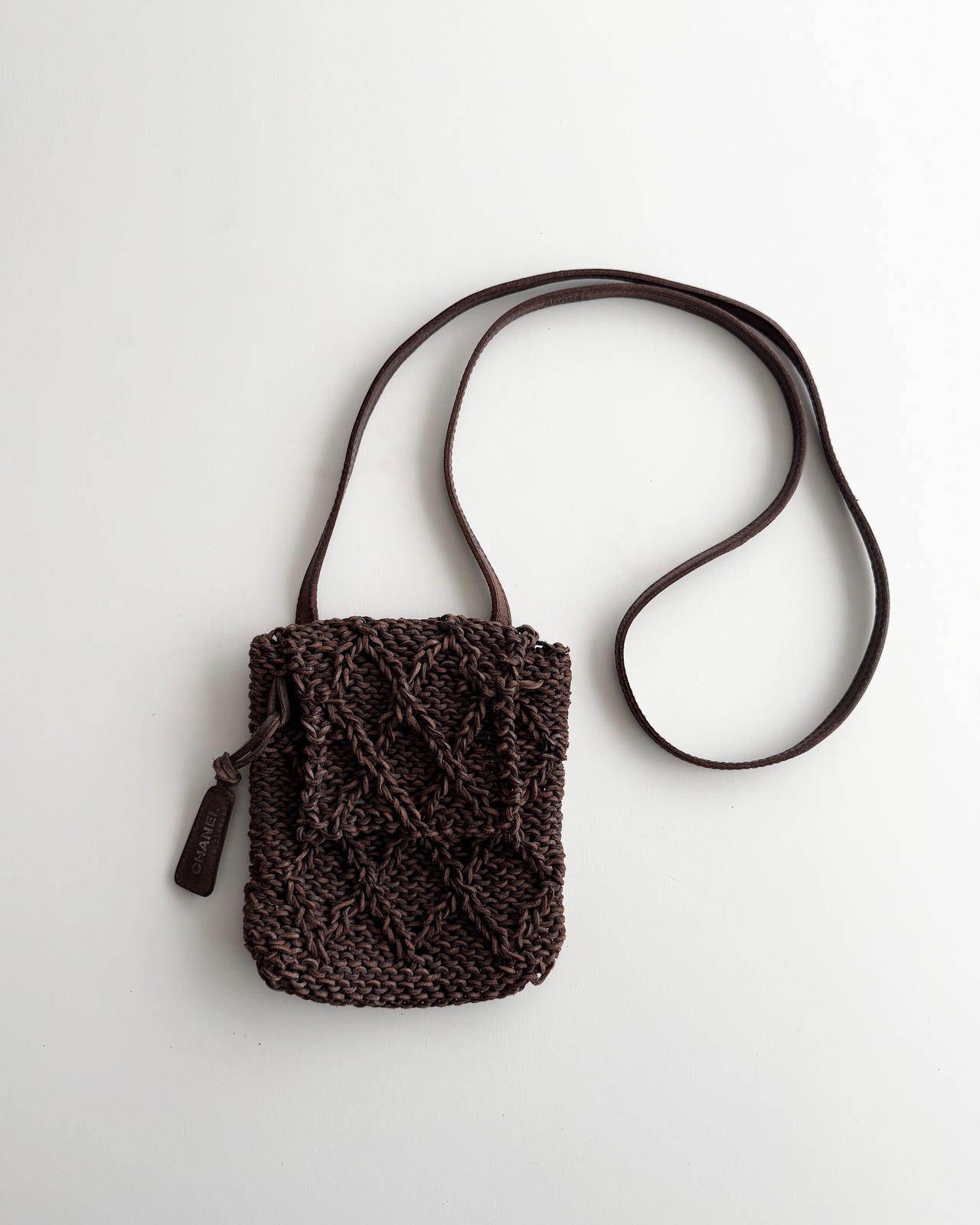 2000s CHANEL LEATHER MESH SHOULDER BAG