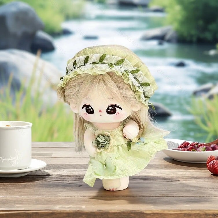 20cmぬいぐるみ用 フラワーバタフライ装飾 チュールワンピース+ヘア
