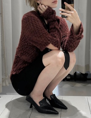 Multi Way Furry Top / RED BROWN