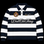 SCRIPT LOGO STRIPED RUGBY POLO SHIRT
