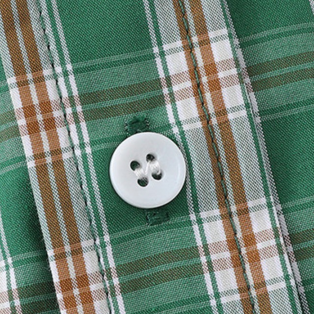 green check short-sleeve shirt　グリーンチェック柄半袖シャツ　J2002