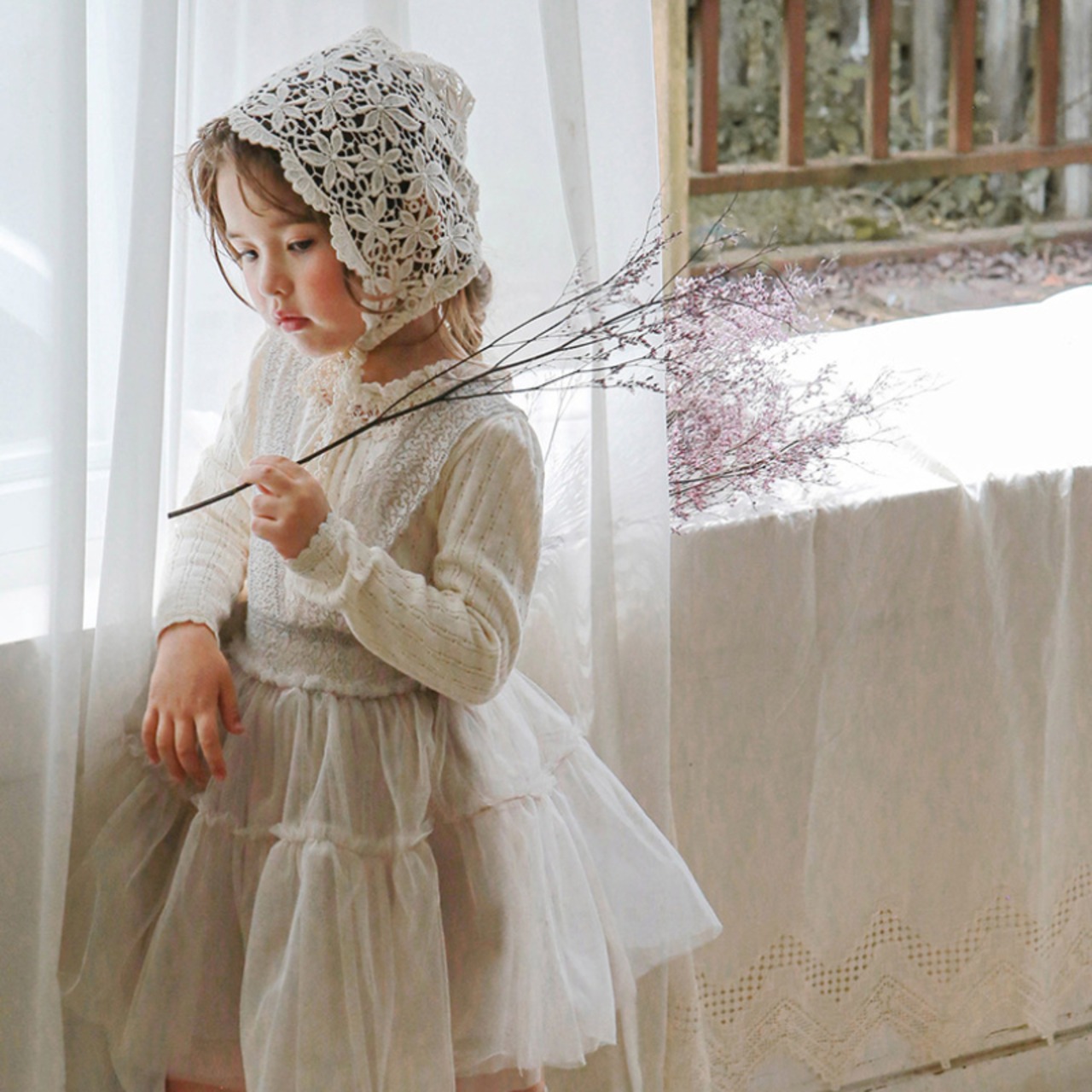 秋重ね着レースメッシュスカート2色