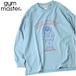 gym master ジムマスター 7.4oz HOLIDAY ビッグロンT|GOOD HOLIDAY フロント&袖プリント グラフィック長袖Tシャツ LOVE&PEACE G821717 サックス
