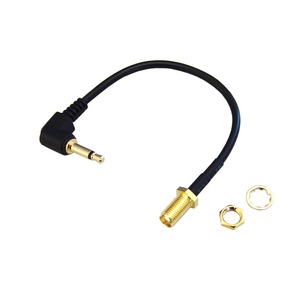 【在庫処分】3.5mm L型 モノラルミニプラグ(オス) - SMA(メス)変換ケーブル 0.1m FNT-LH-3SMA10