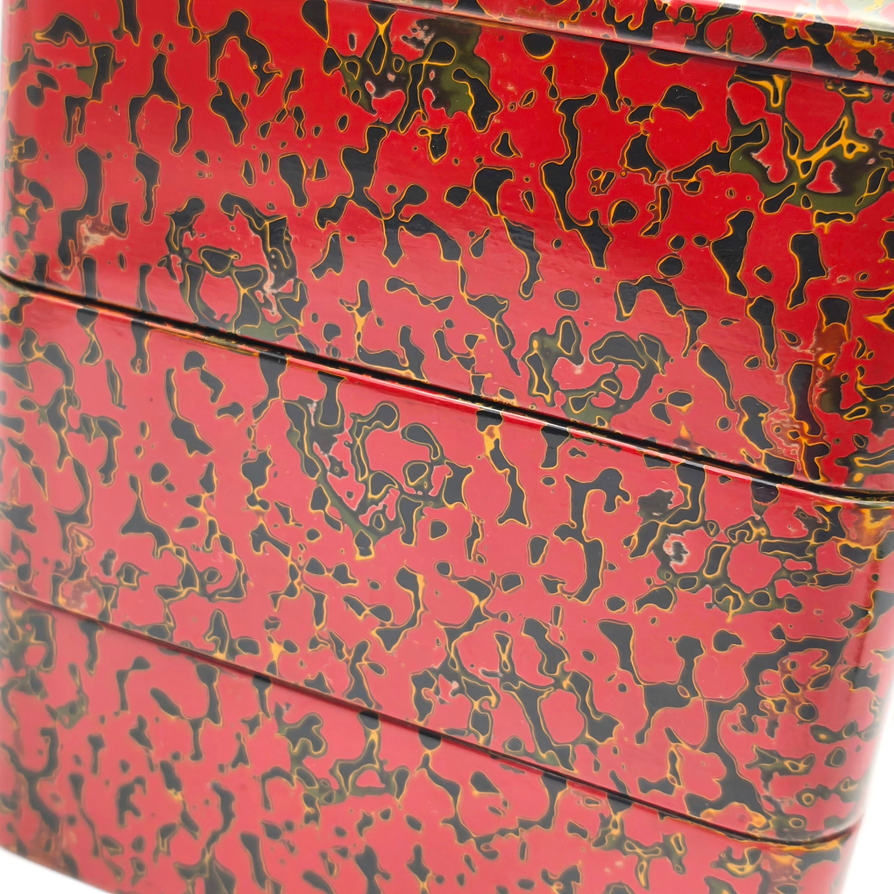 津軽塗（唐塗）バカ塗り・三段重箱・天然木・漆器・No.250917-10・梱包