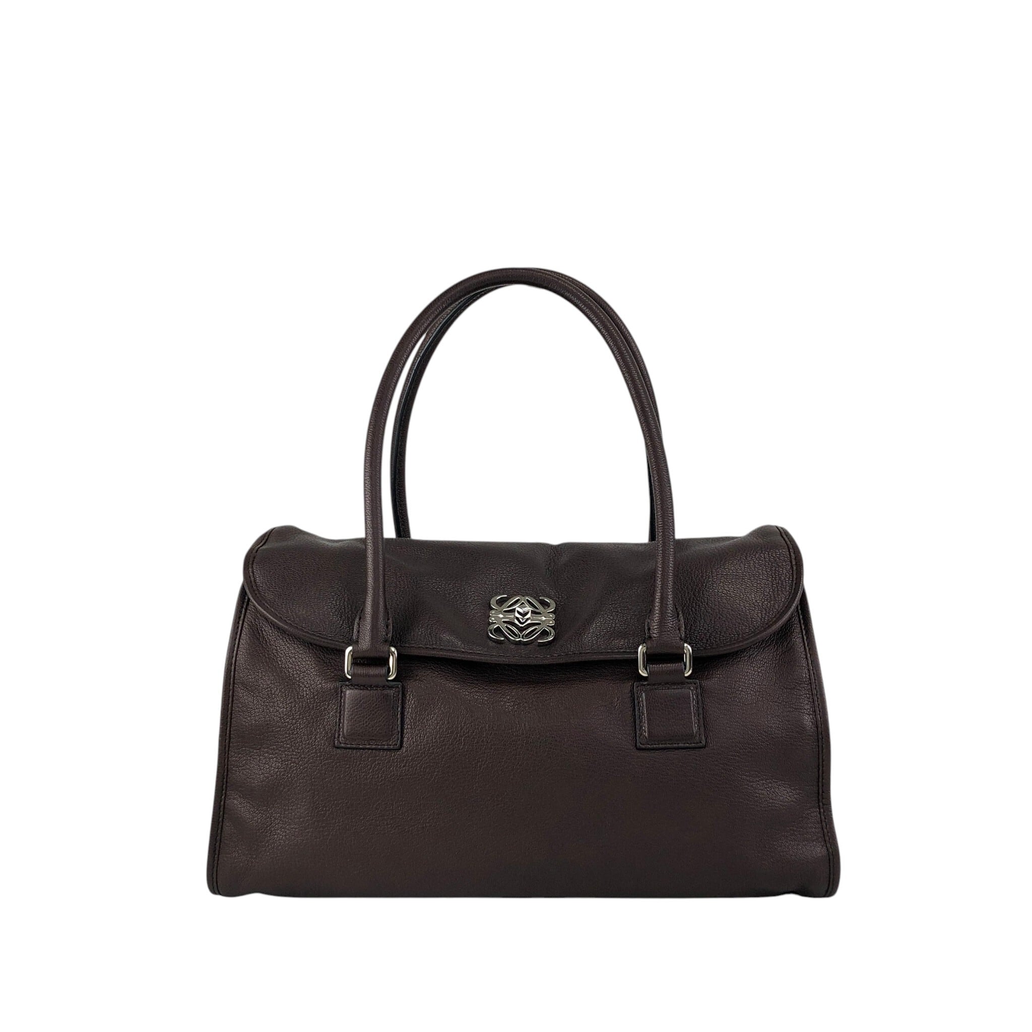 LOEWE ロエベ アラモ ハンドバッグ ブラウン アナグラム レザー
