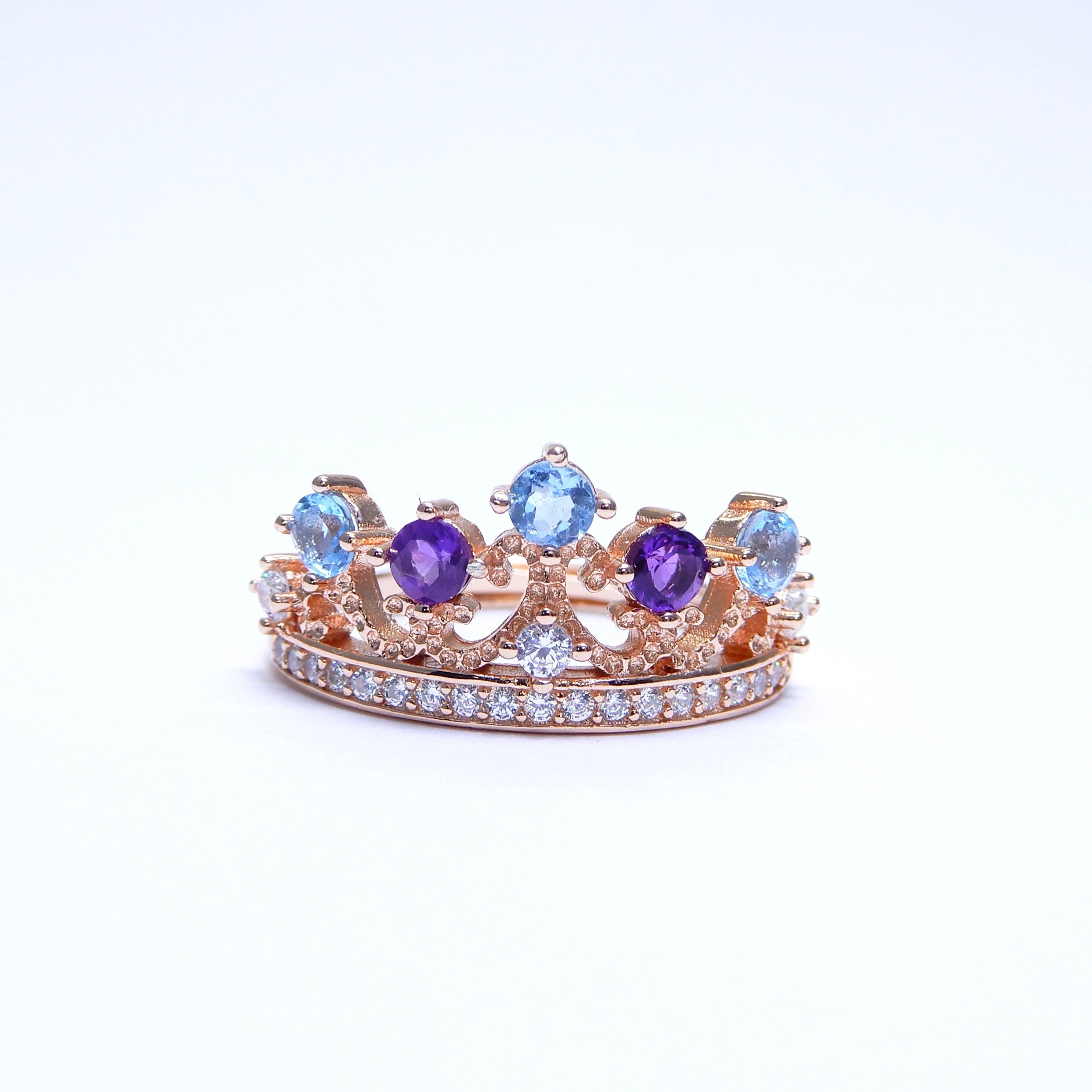 Princess Tiara Ring♦︎アメシスト・ブルートパーズ♦︎PGカラー《0078》