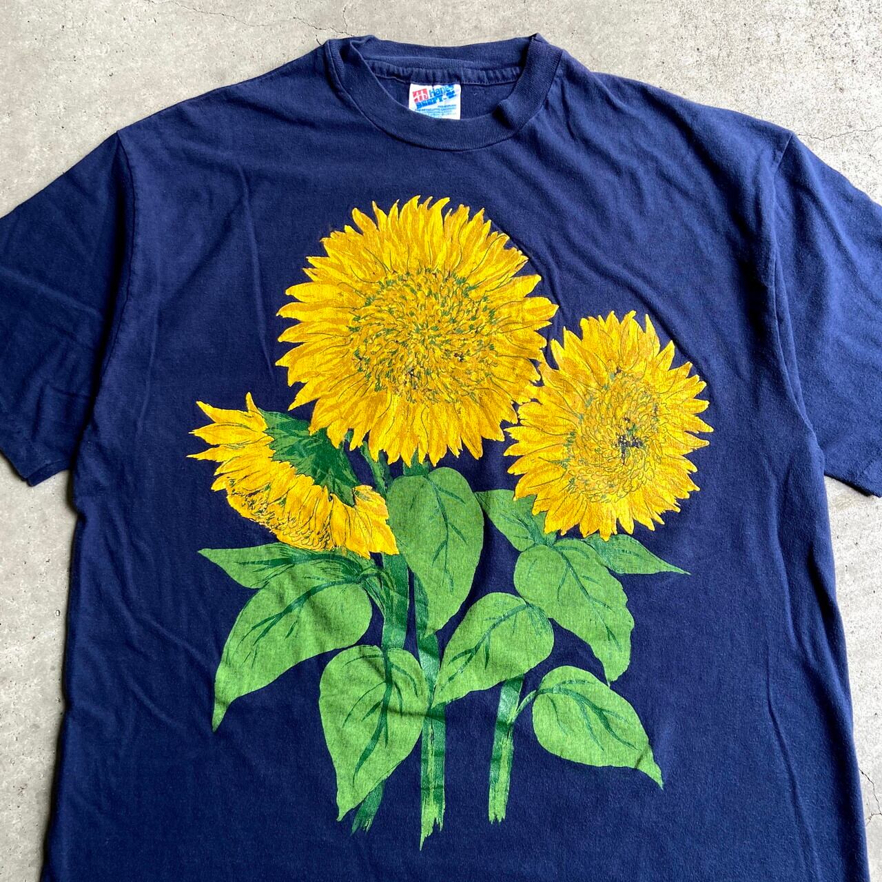 90年代 MORNING SUN ひまわり柄 プリントTシャツ USA製 メンズXXL ヴィンテージ /eaa347795