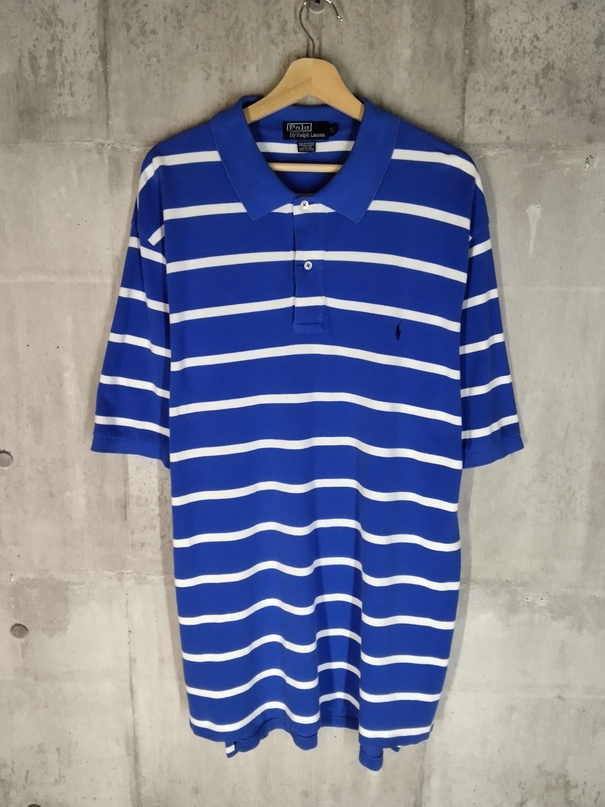 POLO RALFLAUREN ラルフローレン ポロシャツ ボーダー 青 M