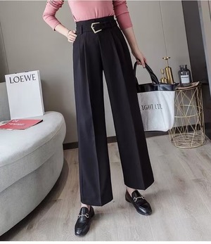 共布ベルト付き　ワイドパンツ AJ−1362-B04