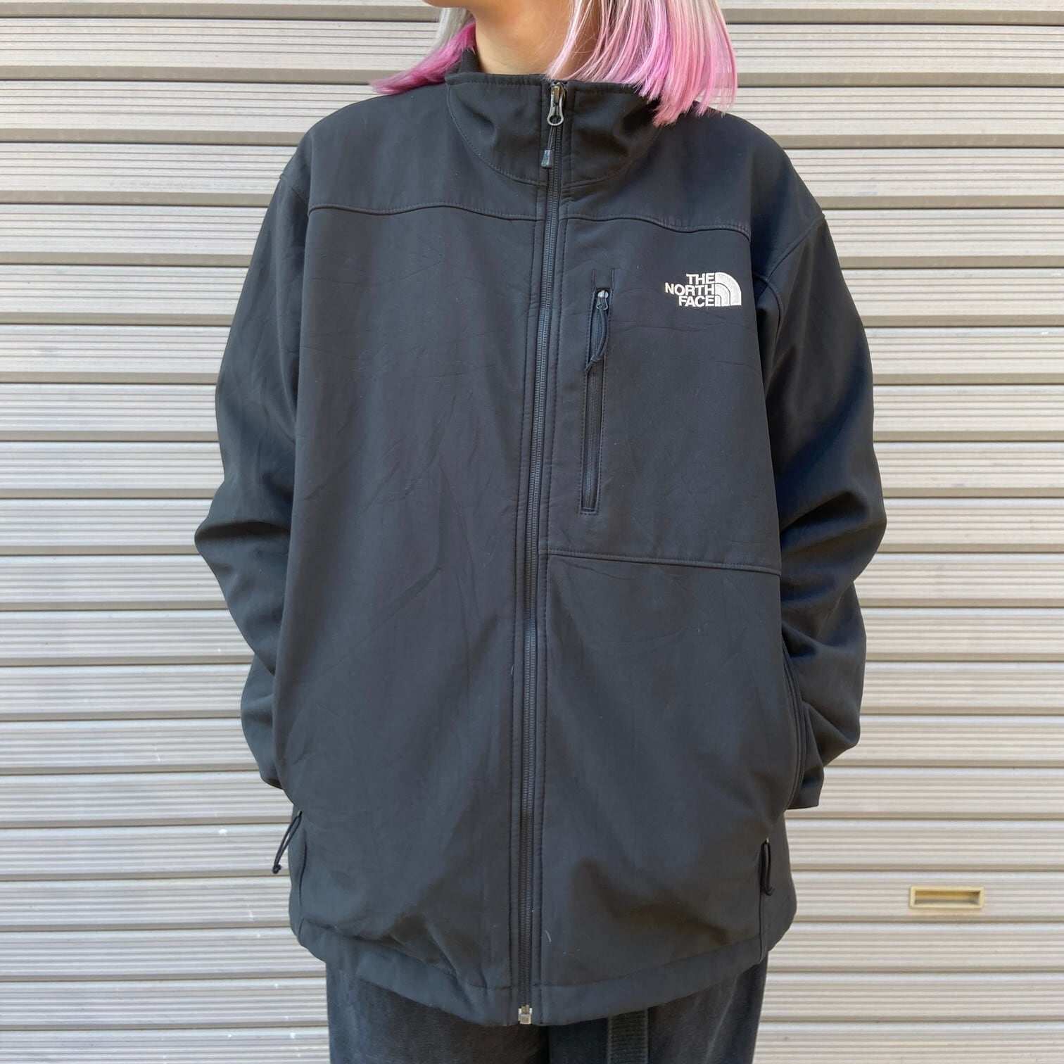 ザ ノースフェイス AMVY T183 ソフトシェルジャケット メンズL 古着 THE NORTH FACE ブラック 黒  フリースライナー【アウトドアジャケット】 | cave 古着屋【公式】古着通販サイト