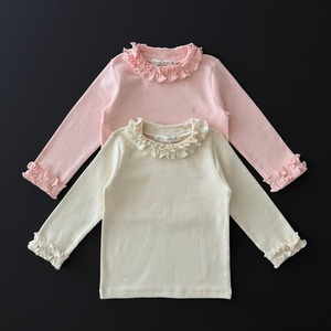 【2点送料無料】«予約»«ジュニアサイズあり»«daily bebe» プリーツフリルトップス 2colors