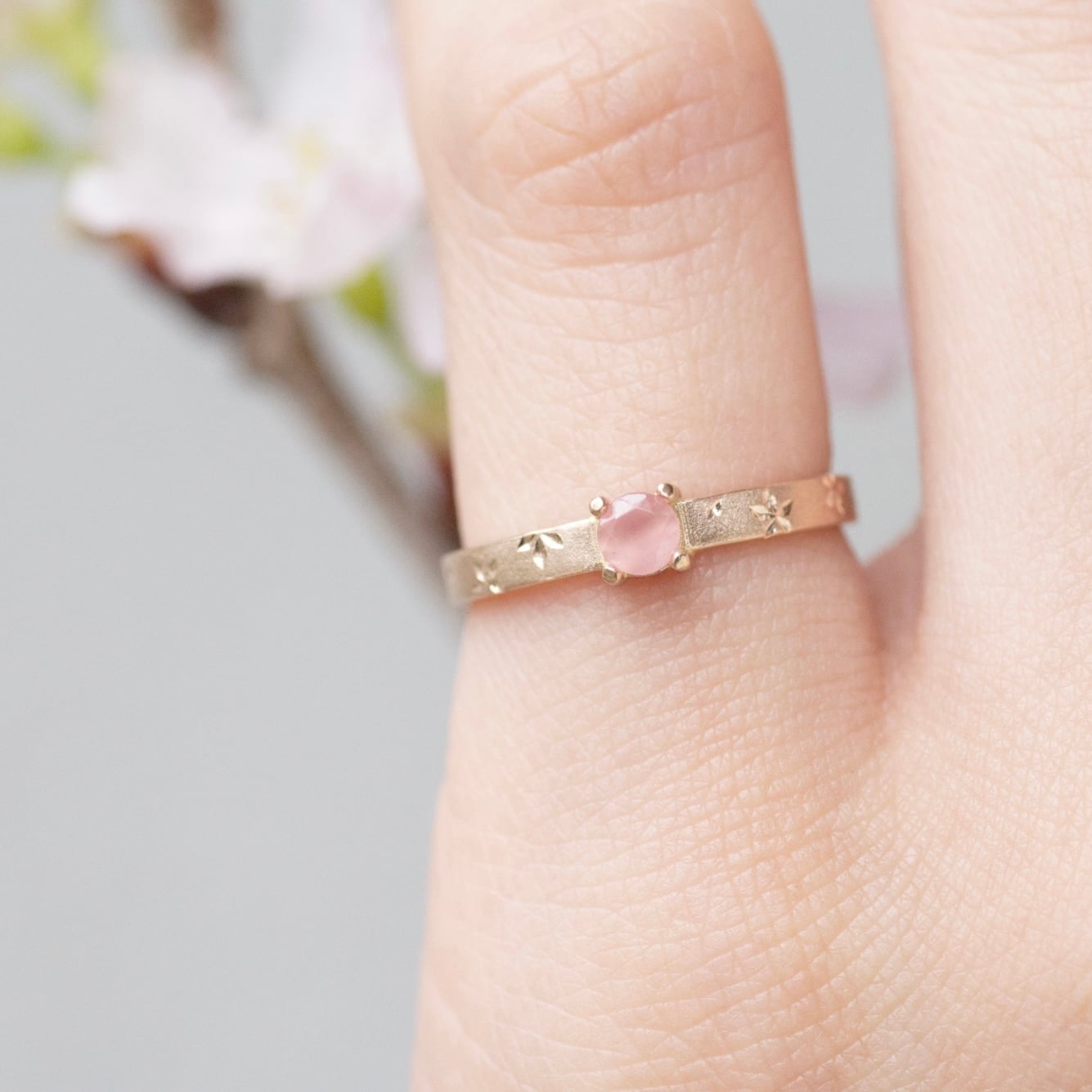 「桜」k18ピンクゴールド/インカローズ