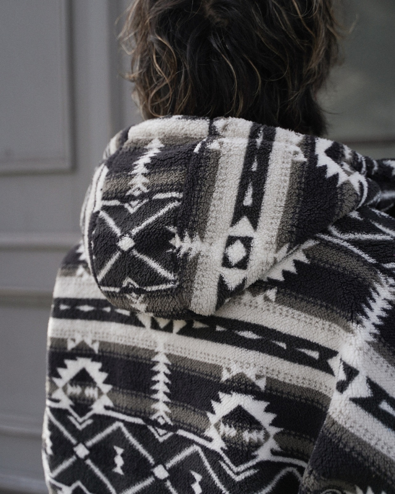 【#Re:room】NATIVE PATTERN BOA ZIP BIG PARKA［REJ140］