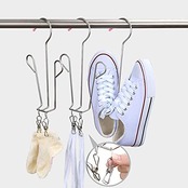 YTKJ シューズハンガー 靴乾燥ラック シューズ水切り 空間節約 防風 省スペースハンガー ステンレス製 滑り止め 2本入り