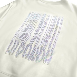 【HIPANDA ハイパンダ】男女兼用 ラインストーン クルーネック スウェット トレーナー UNISEX  CREW NECK SWEAT SHIRT / BEIGE・BLACK・GREEN