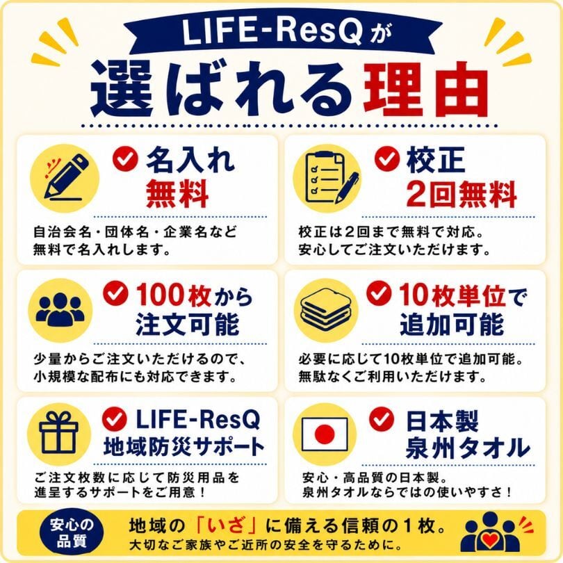 安否確認タオル 防災 災害用 玄関ドア 掲示 無事です タオル 黄色 自治