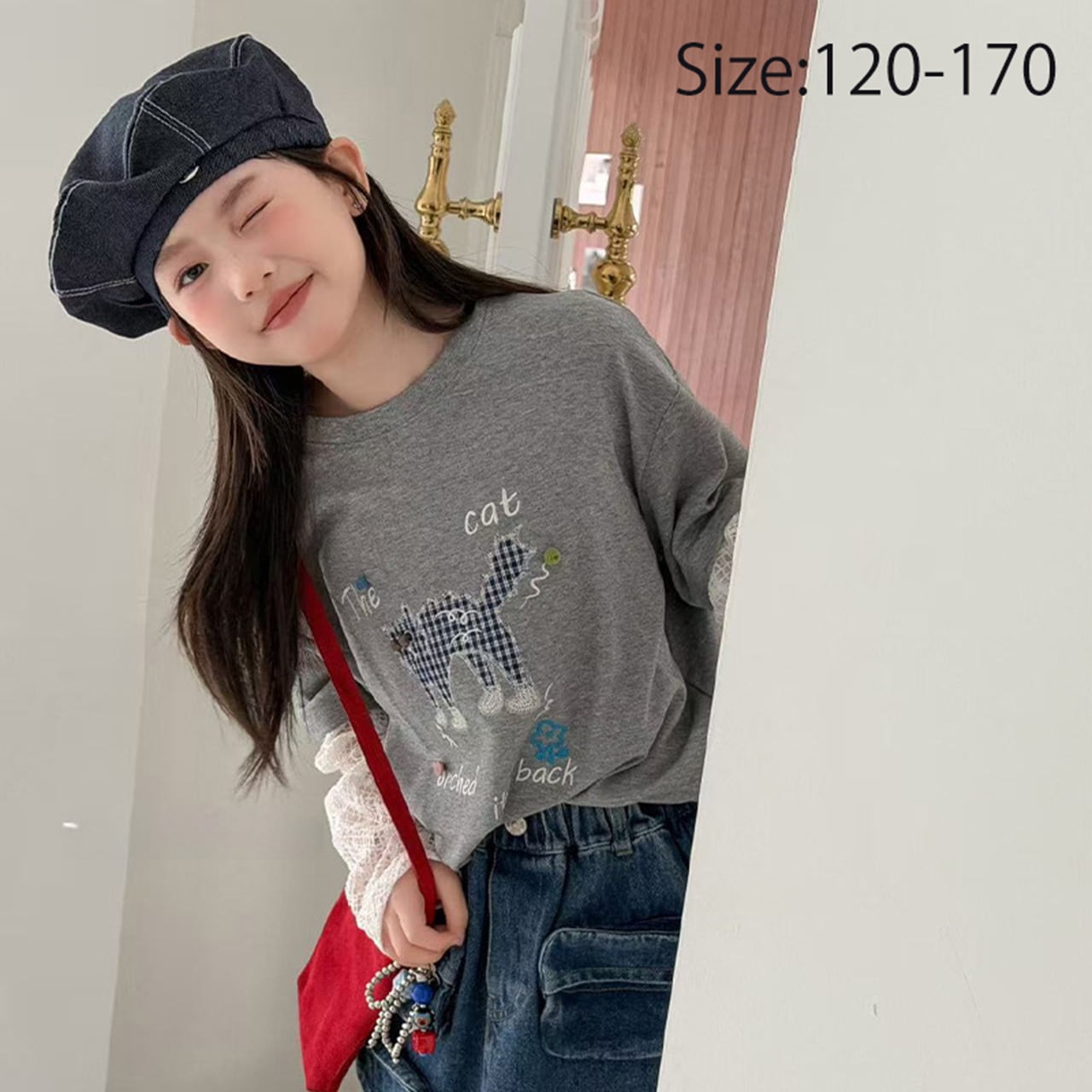 ちょい甘レース袖のTシャツ