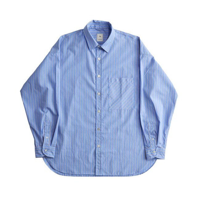 CTTN STRIPE BIG SHIRT / 綿ストライプBIGシャツ (LIGHT BLUE)