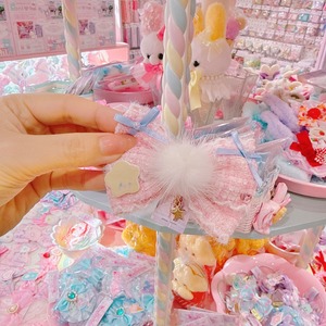 【F7】65-95ツイードリボンヘアクリップ