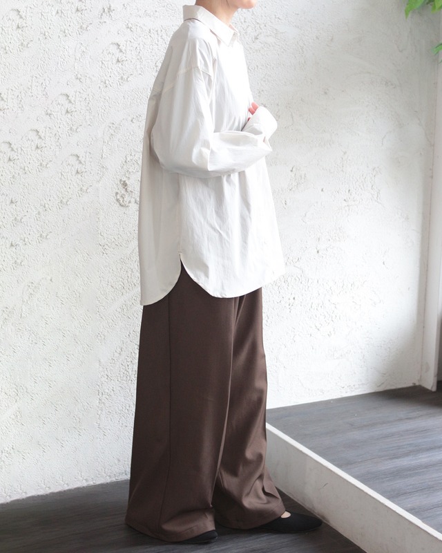 【hunch】ポリエステルブロード 丈2WAYシャツ　(251097)