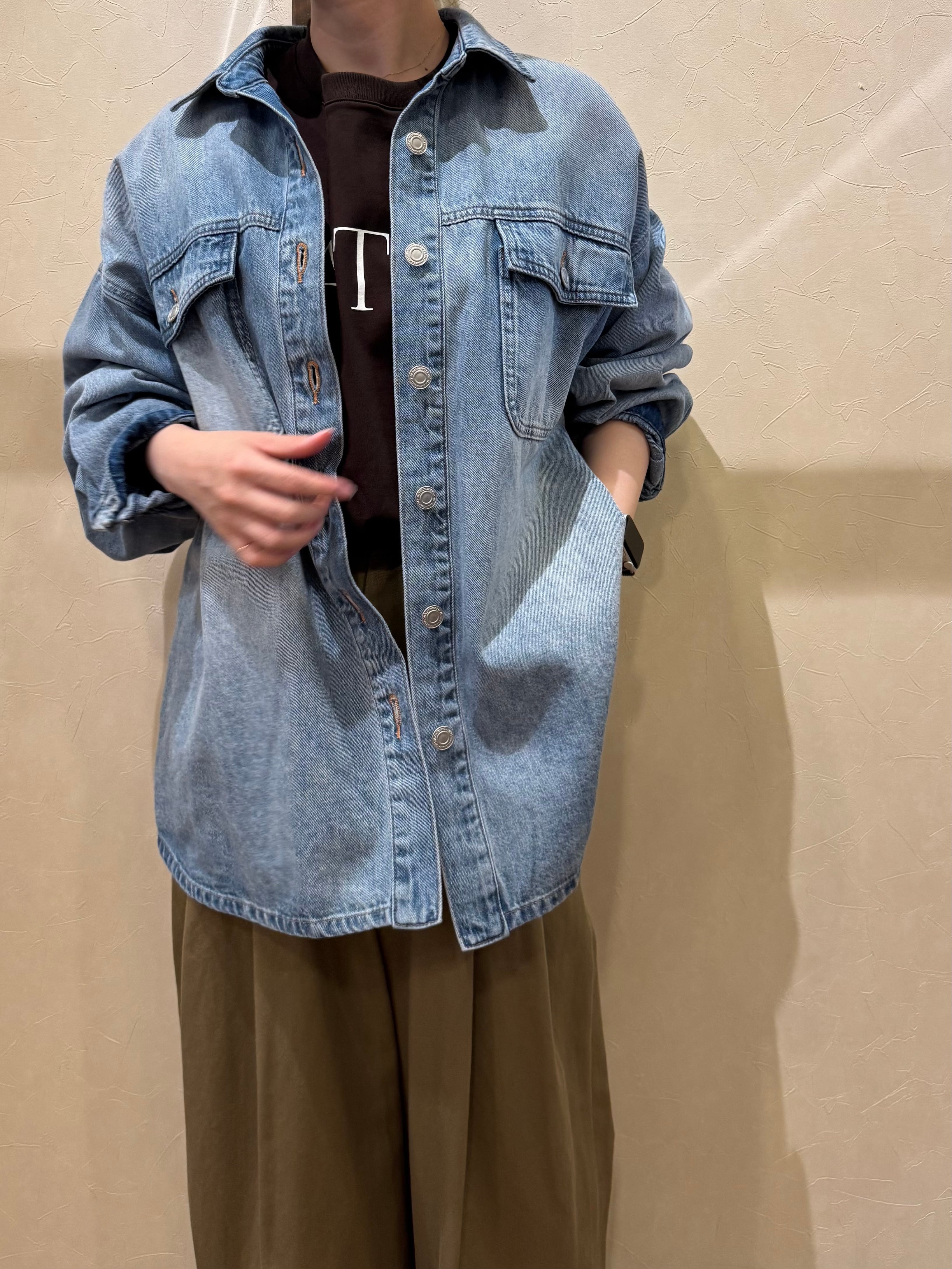 専用★同梱 cafune カフネ　デニムシャツジャケット cafune（カフネ）』襟合皮コットンデニムジャケット | ルルド