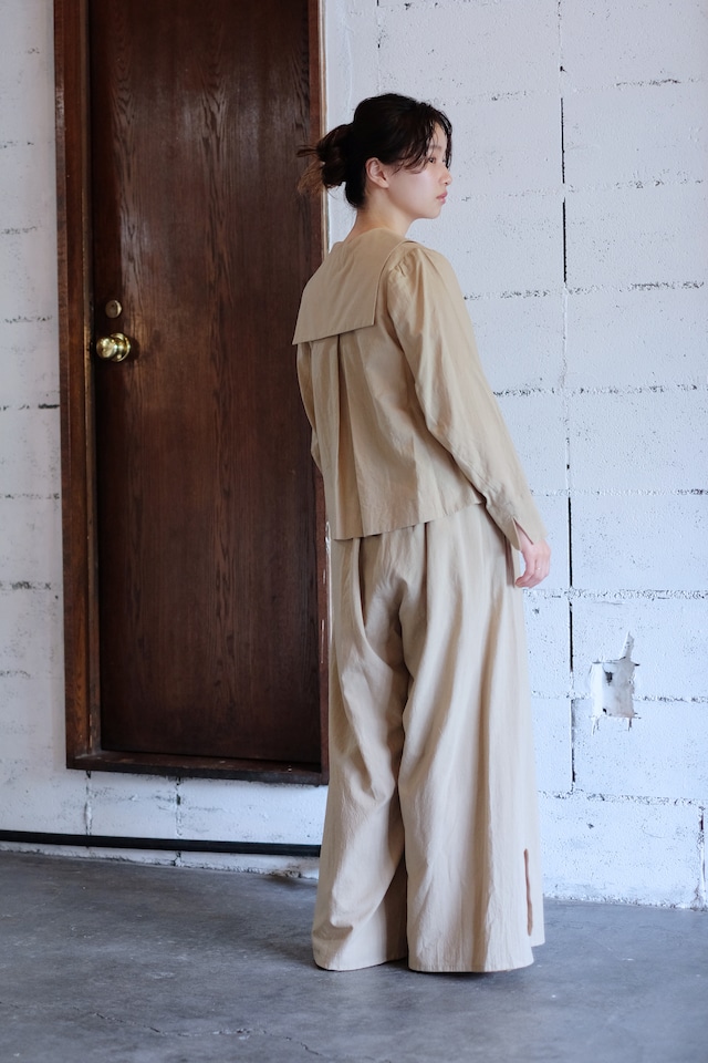 Sailor collar  blouse[ Beige ]