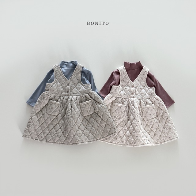〚予約〛Flower quilting onepiece <kids><Jr>