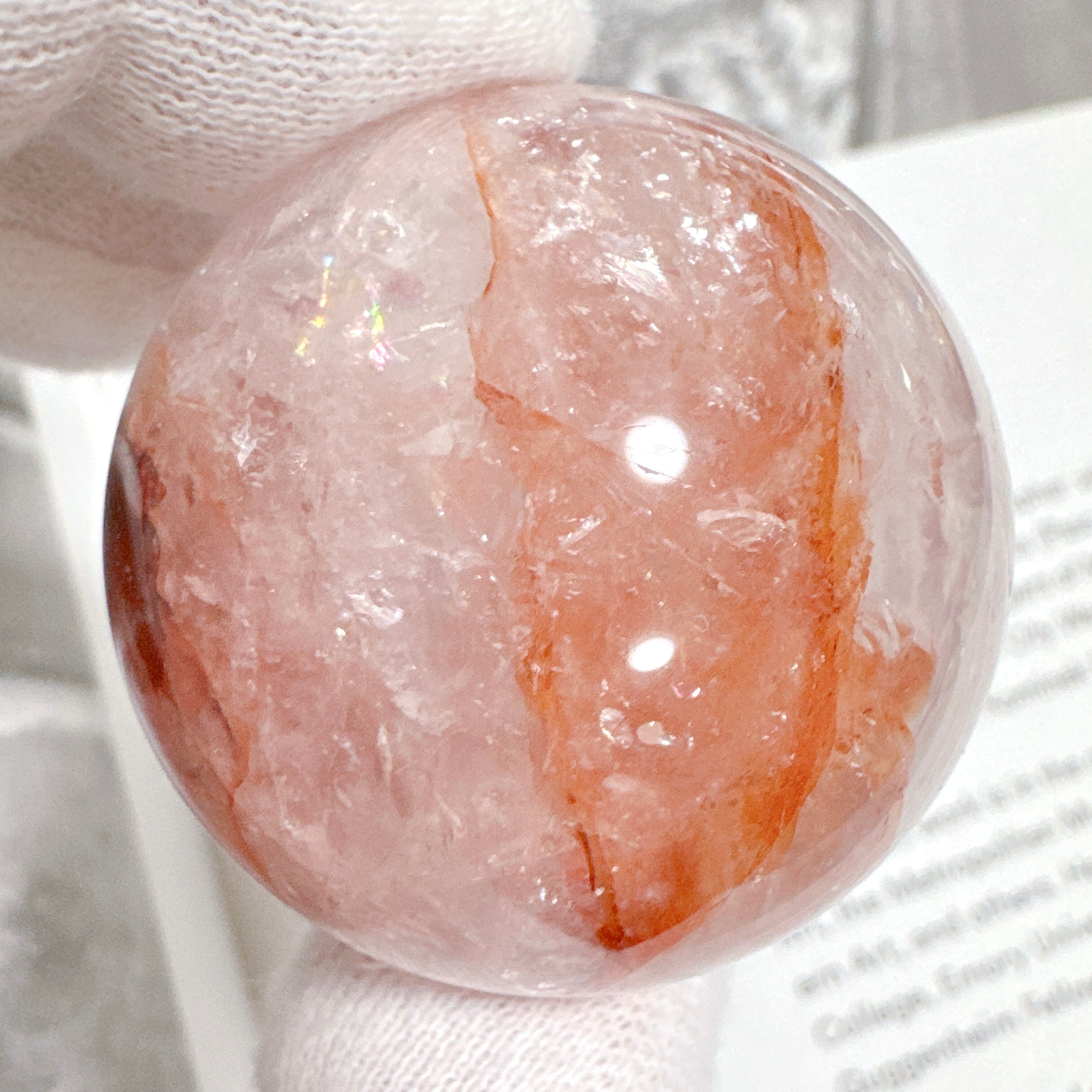 高品質 ピンククリアクォーツ ピンククリスタル スフィア ローズ