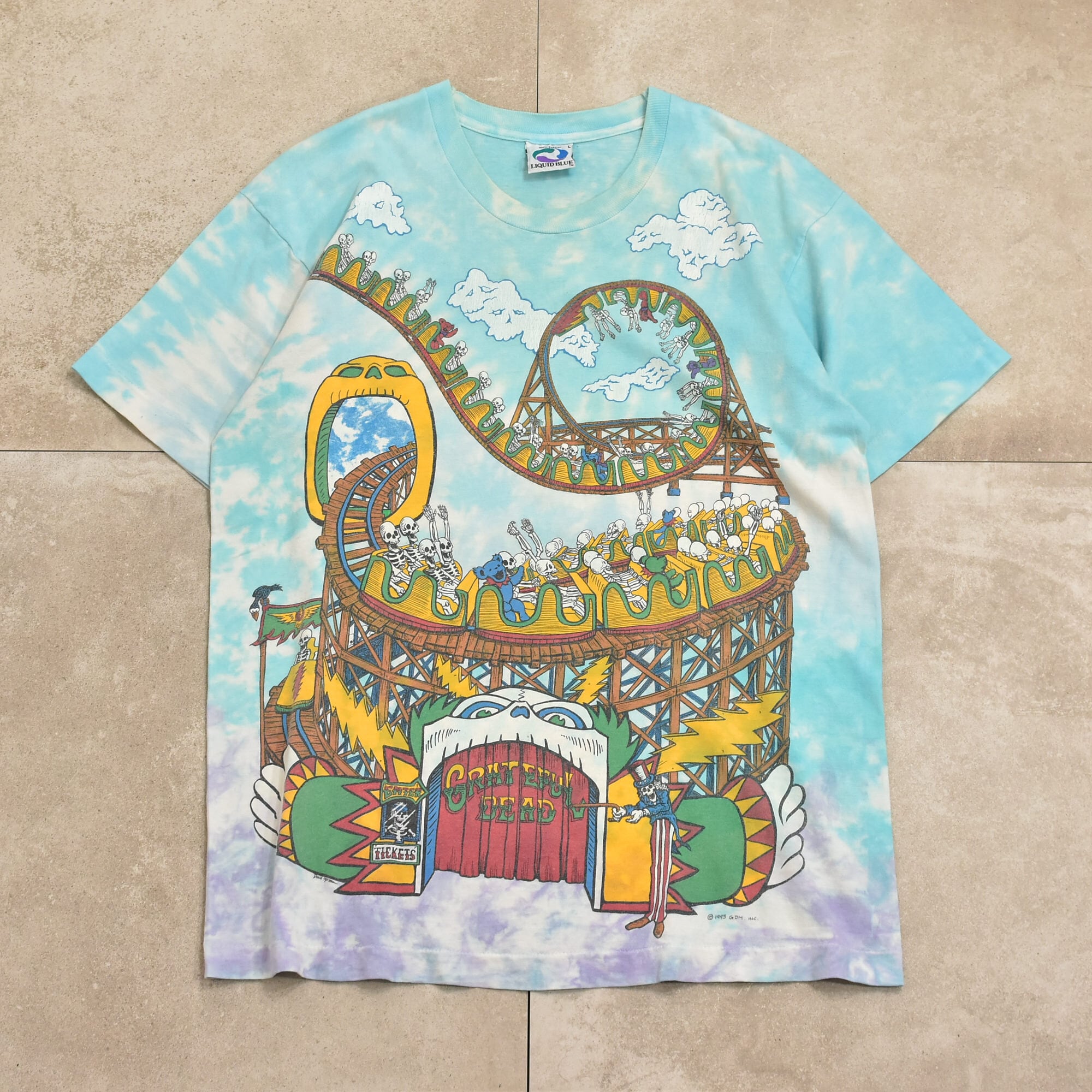 90s USA LIQUID BLUE GRATEFUL DEAD T-shirt | 古着屋 grin days ...