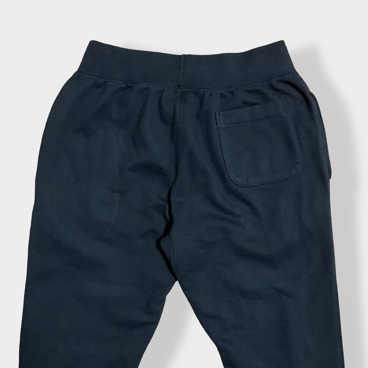 【champion】スウェットパンツ リバースウィーブ REVERSE WEAVE ワンポイント ガゼットクロッチ 刺繍ロゴ 目ロゴ volleyball ブラック チャンピオン US古着