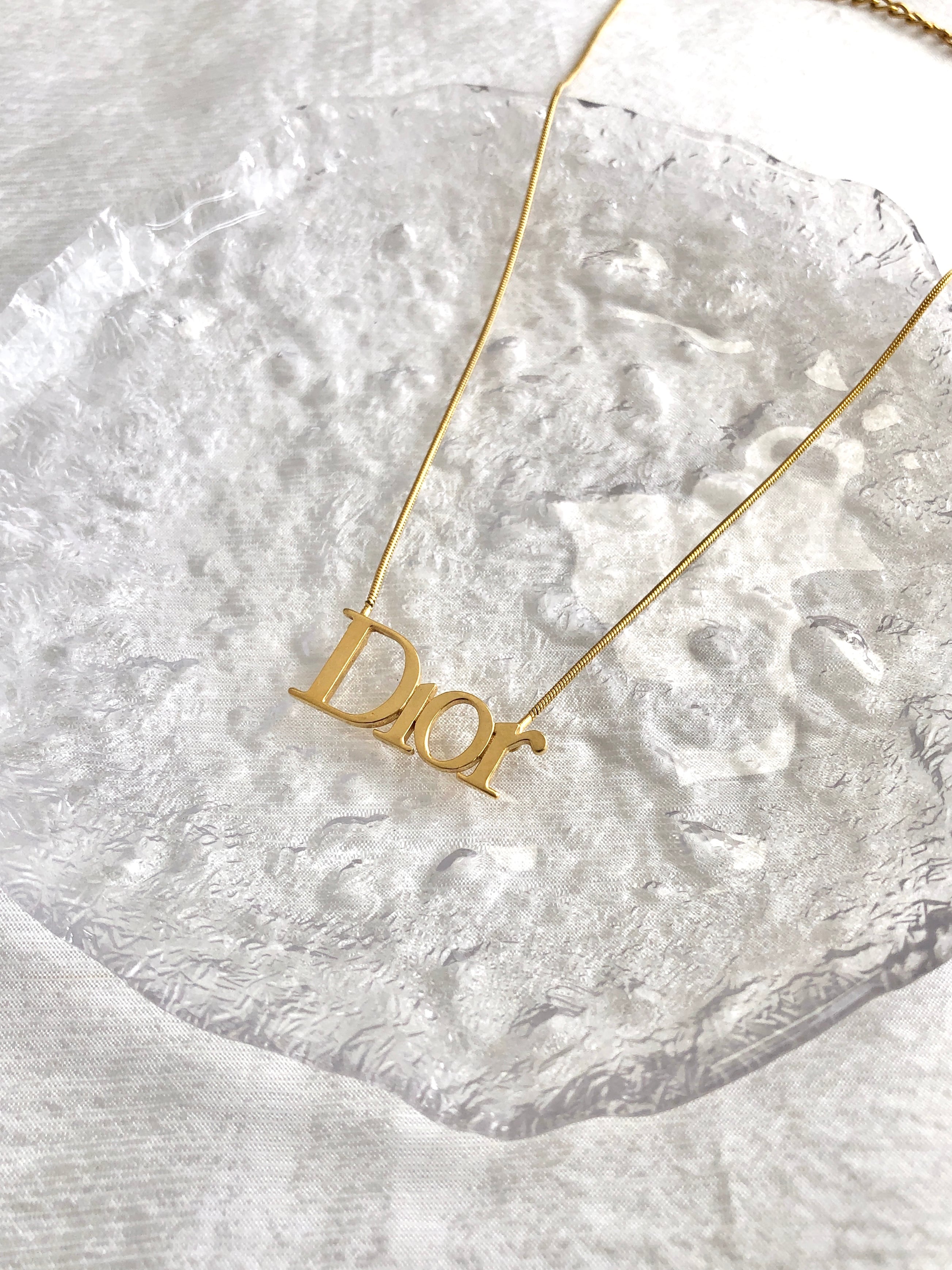 Dior ディオール ロゴ メダル  ヴィンテージ ネックレス ゴールド クリスチャンディオール Christian Dior ネックレス エンブレムロゴ