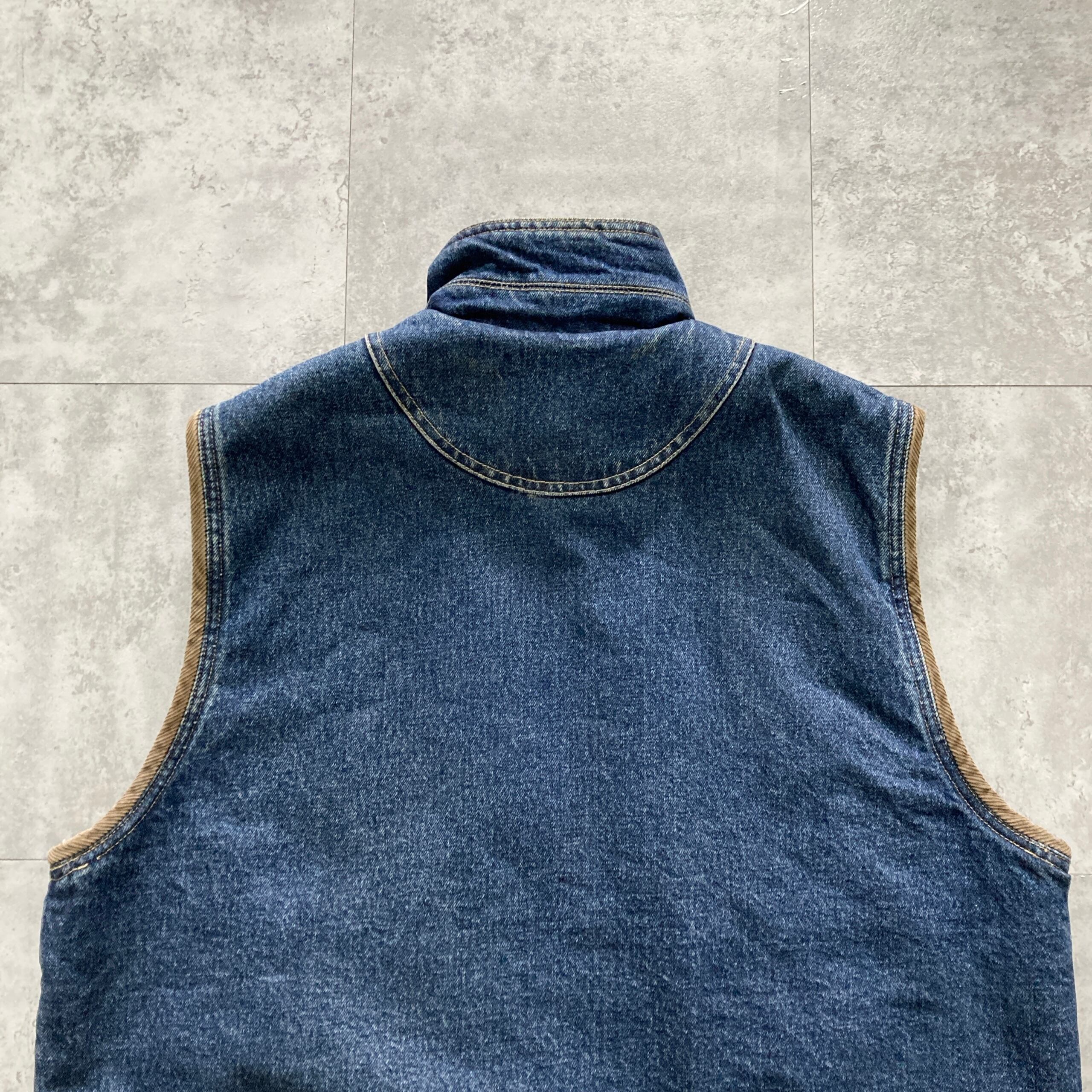 Size.L】90s Wrangler ラングラー 襟コーデュロイ 内ボア デニムベスト