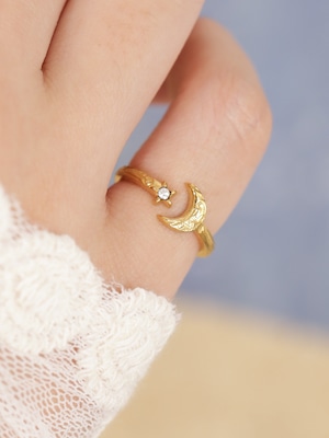 316L hawaiian moon & star ring #r26