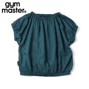 gym master ジムマスター 【涼感2WAY】麻レーヨン フレンチスリーブブラウス レディース 前後2WAY リネン混 春夏 G721743 ブルーグリーン