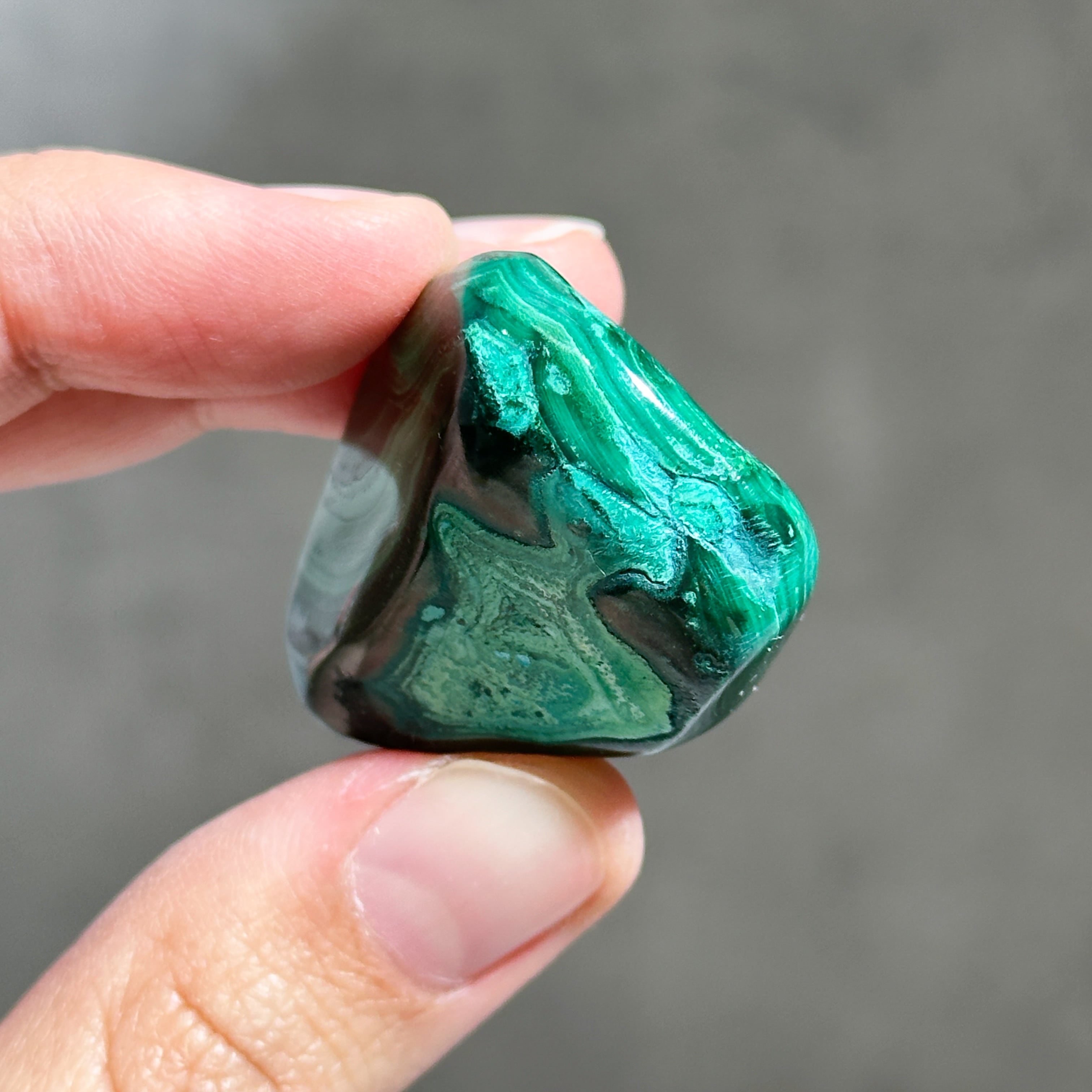 化石・鉱物コレクション　アメリカ産　クリソコラ　マラカイト共生　ポストプラス発送 マラカイト with クリソコラ（マラコラ） タンブル24◇ Malachite with