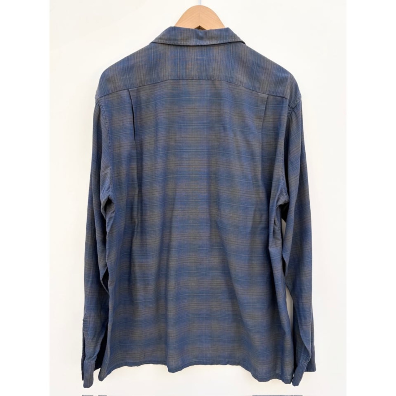 60s McGREGOR "OMBRE CHECK" OPEN COLLAR SHIRT MADE IN USA  Size L