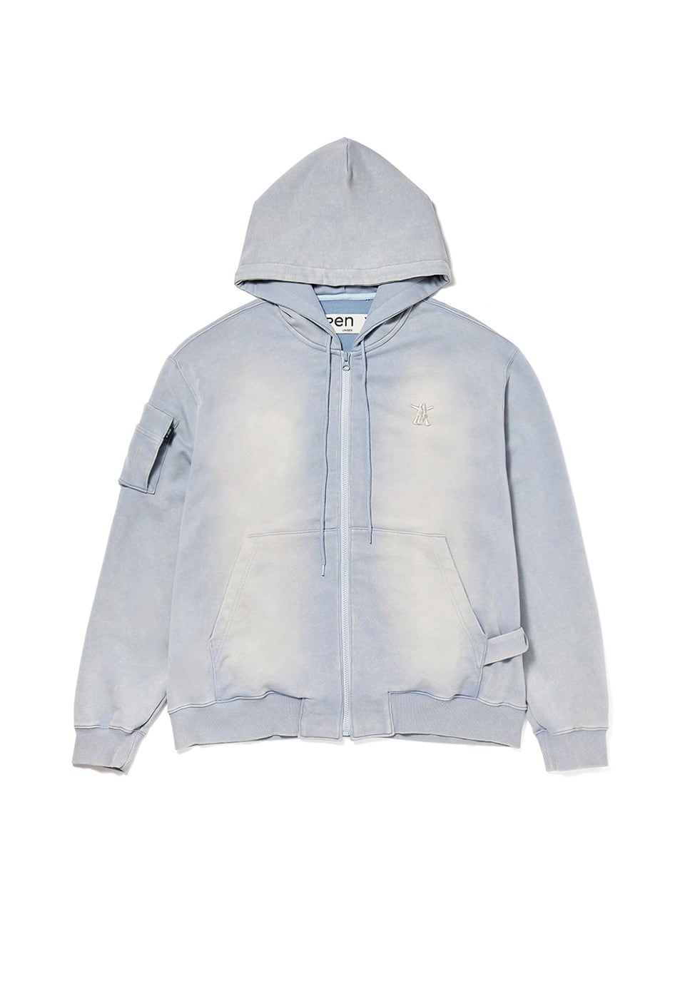 正規品 OPEN YY POCKET WASHED BOX HOODIE OPEN YY] POCKET WASHED BOX HOODIE, BLUE 正規品 韓国ブランド 韓国