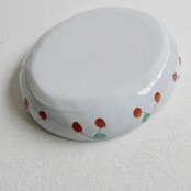 村田菜穂美作　カレー皿　「うさちゃんとさくらんぼ」［2104130000041］