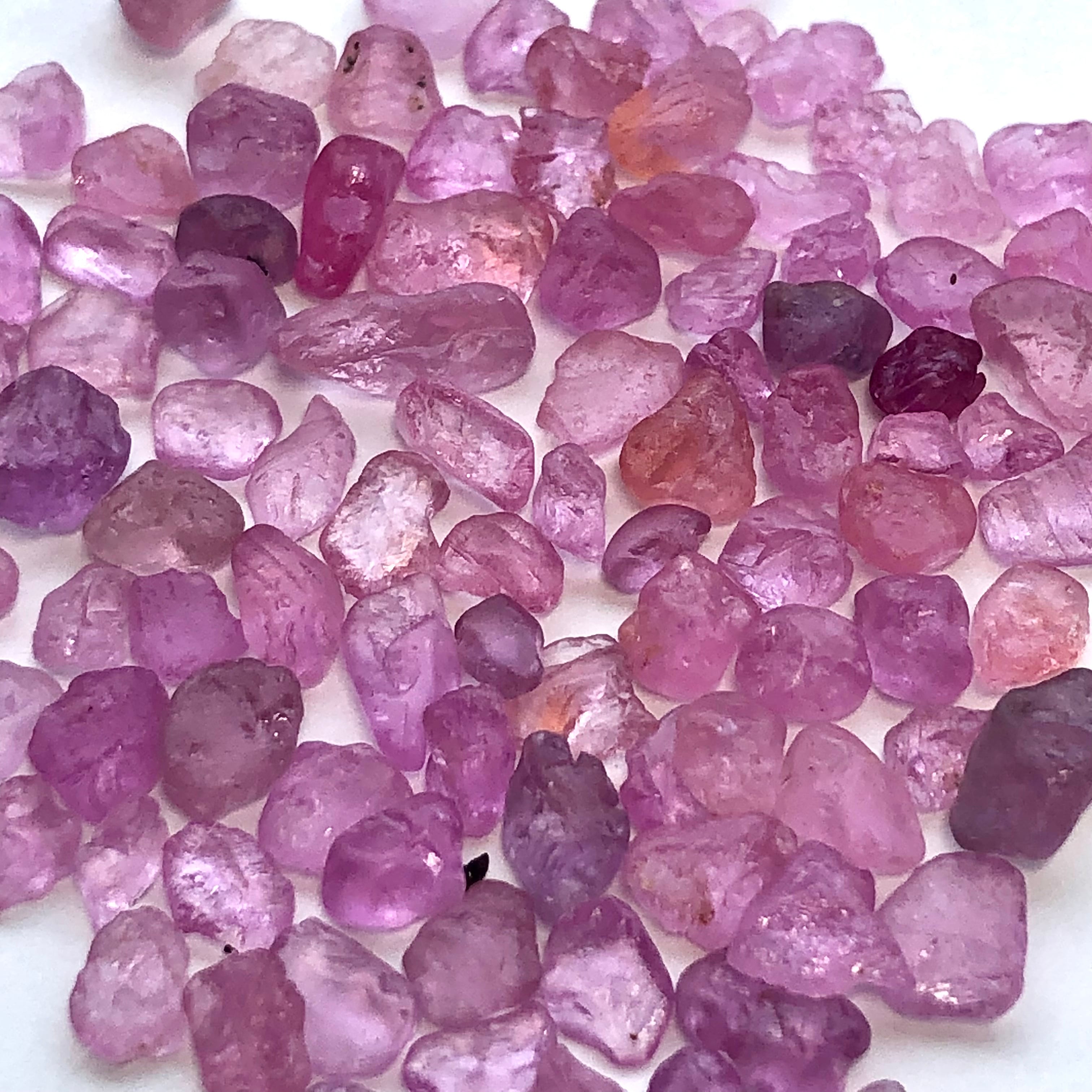 10個セット】 ピンクサファイア 加熱 原石 鉱物 天然石 パワーストーン