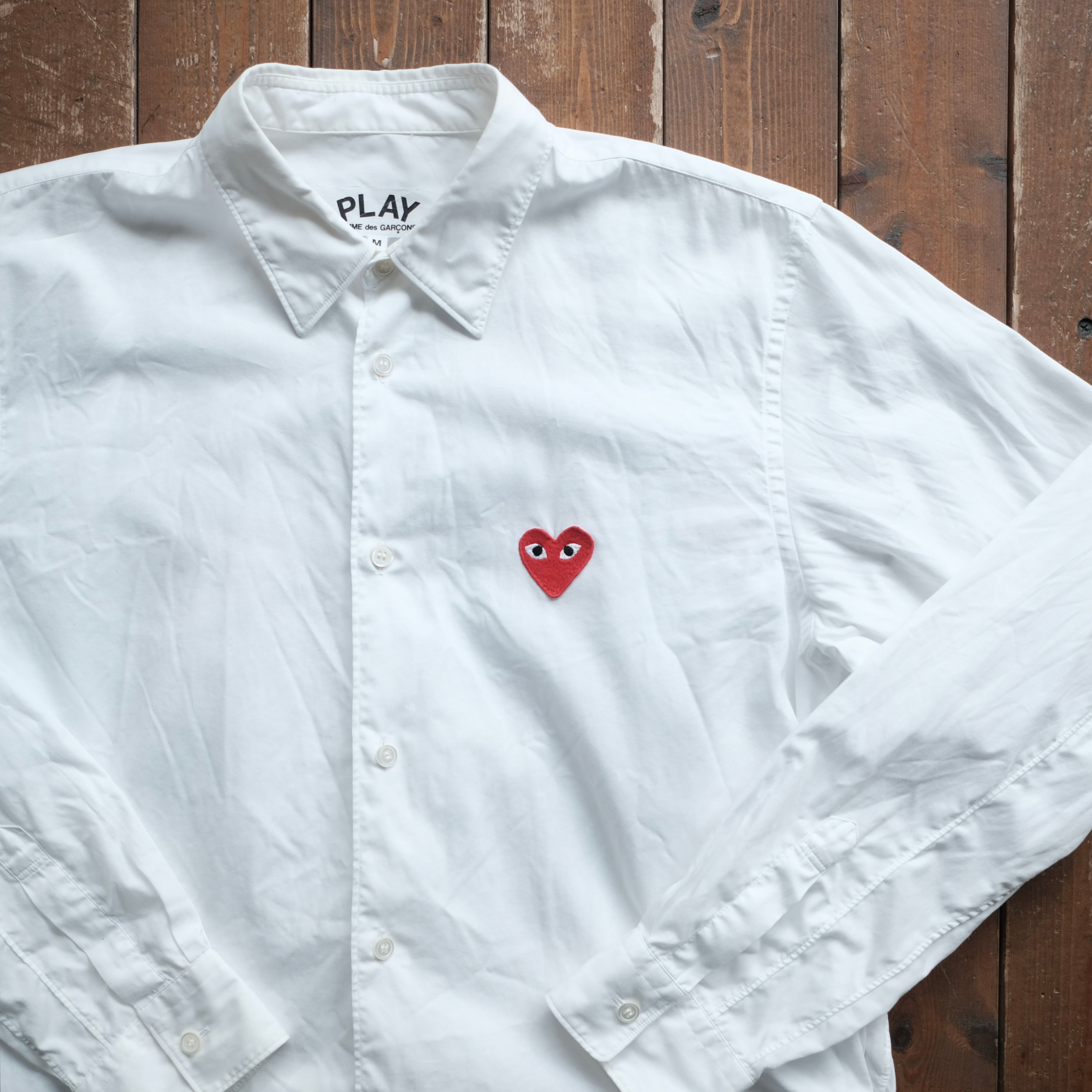 【美品・クリーニング済み】COMME des GARCONS PLAY 白シャツ PLAY COMME des GARCONS SHIRT | safarionline