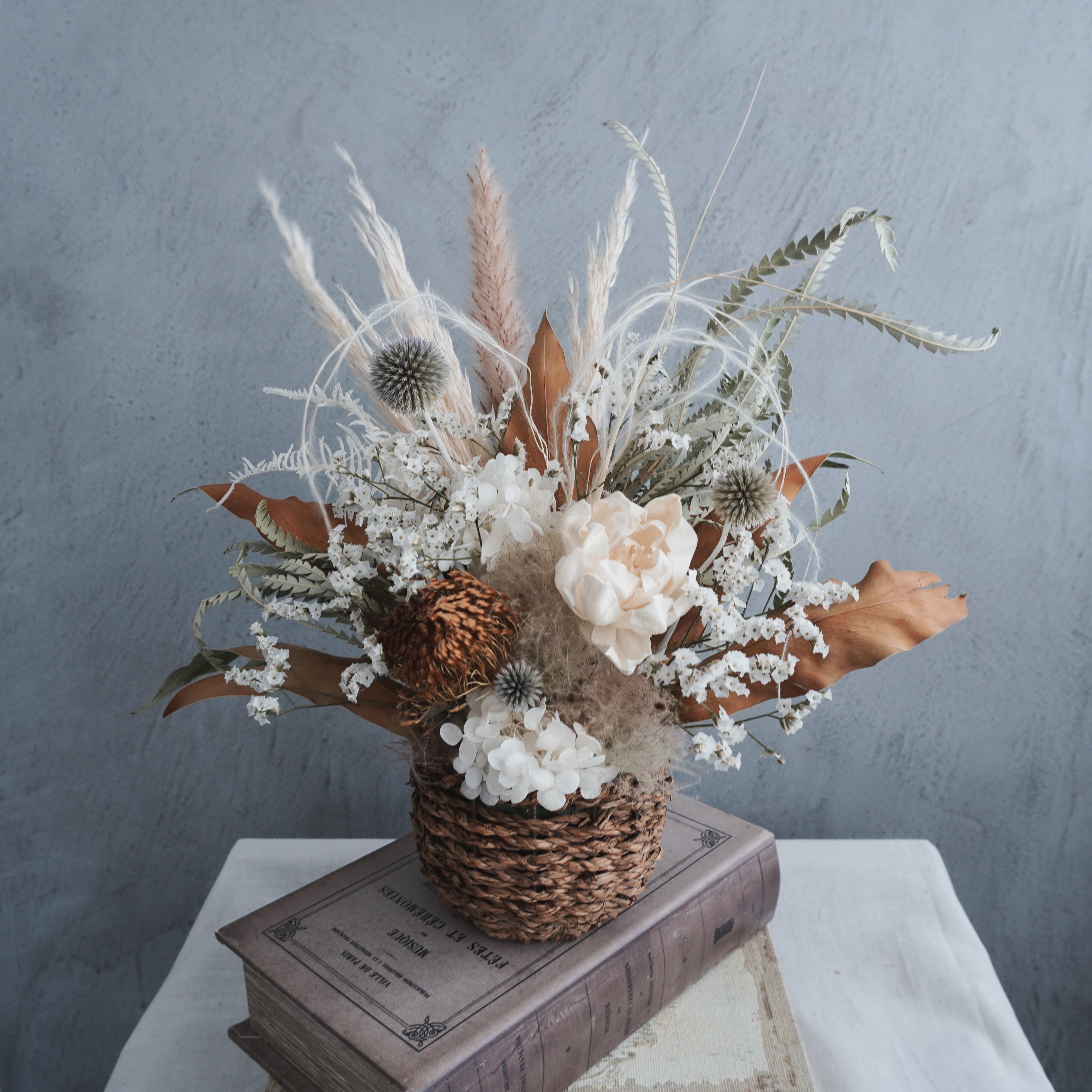 ドライフラワー*°♡Happy Flowerミニスワッグ2点セット アーチ型