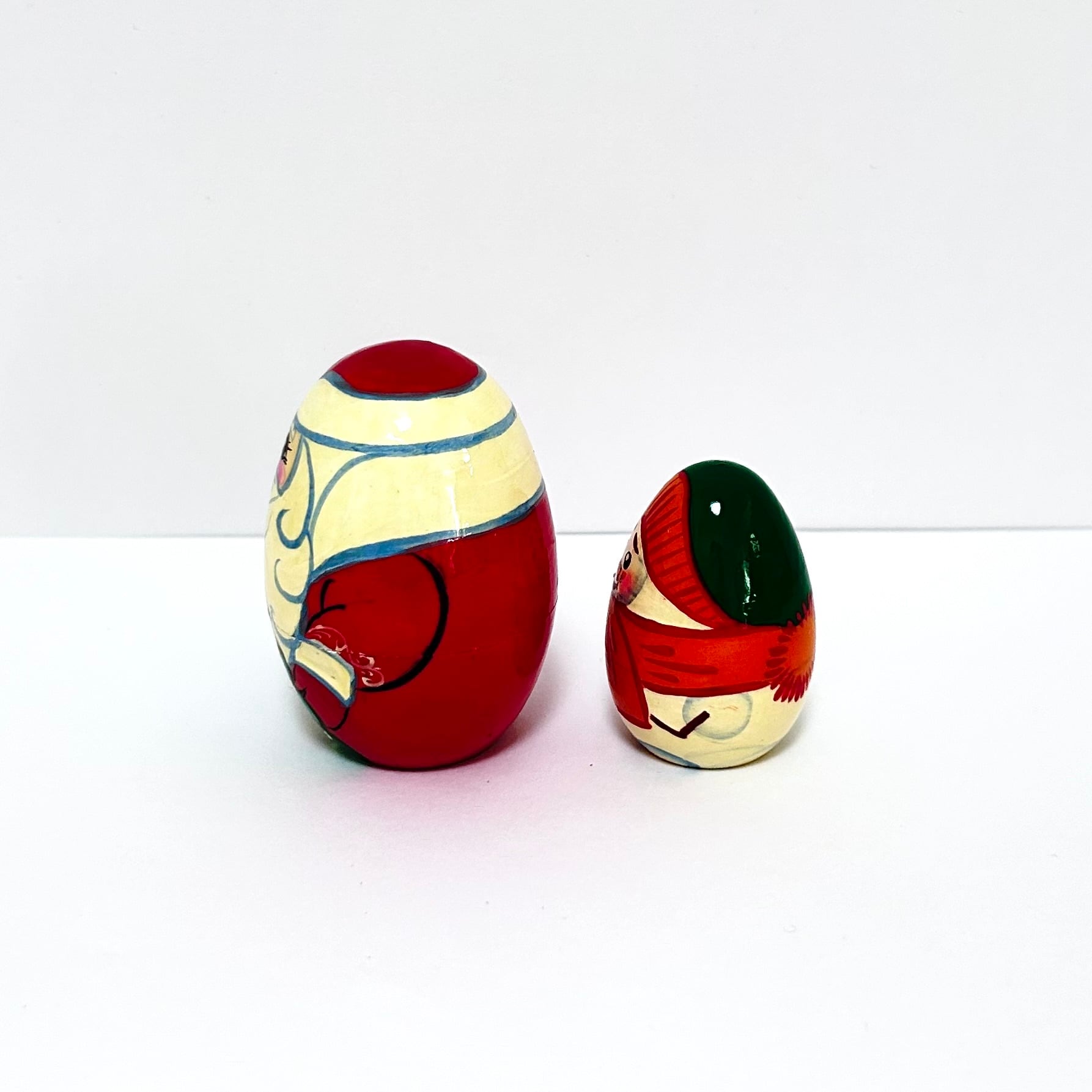 サンタとスノーマン マトリョーシカ 6.5cm 2ピース  ロシア製 ノリンスク